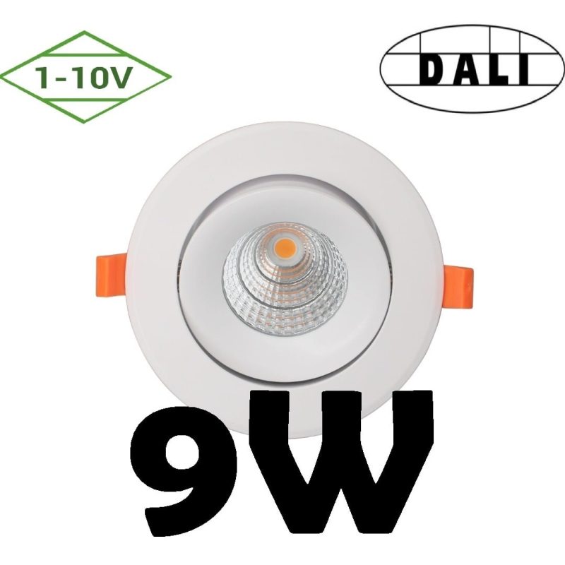 Profy Hyrwell 9W Dali oder 1-10V dimmbarer Einbaustrahler 5 Jahre Garantie 70 mm Loch 95 mm außen