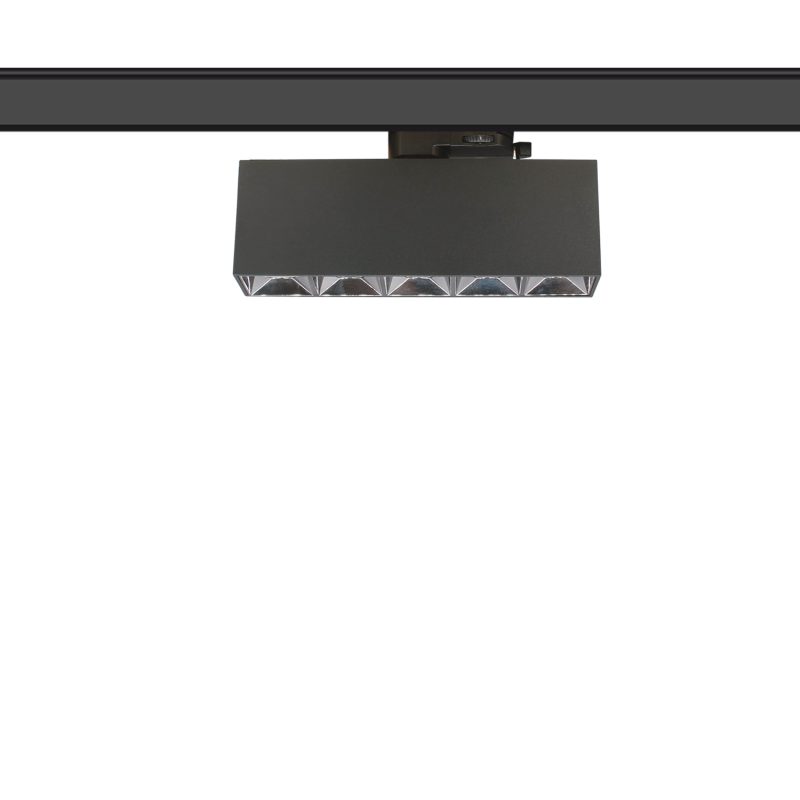 Hyrwell Spot de riel de diseño negro rectangular o cuadrado para riel de fase