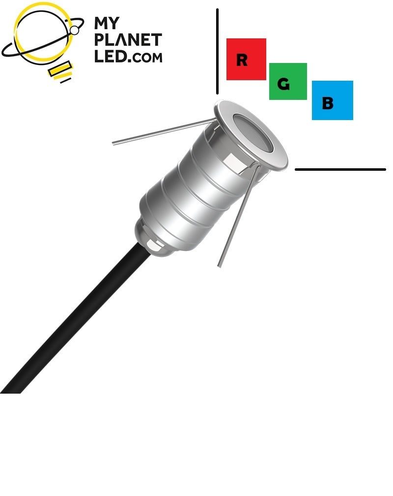 Ylstar Waterproof IP67 color recessed spotlight 24mm outside and 20mm hole size (RGB)
