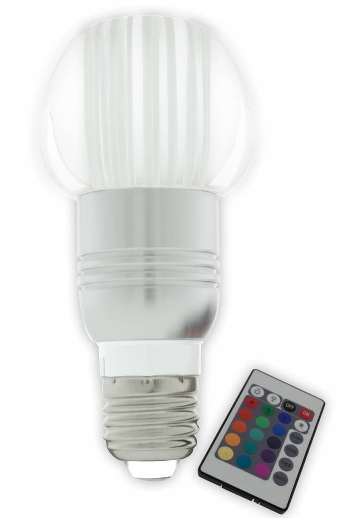 Lampadina LED E27 RGB 3W multicolore con telecomando