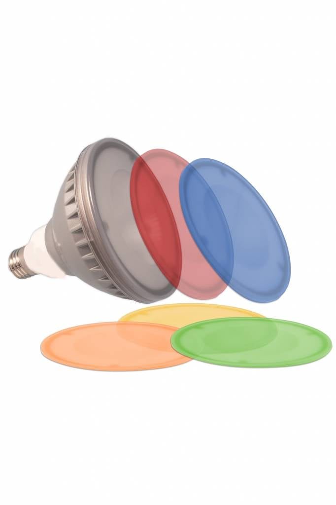 PAR38 LED lamp 18W E27 color with interchangeable color caps