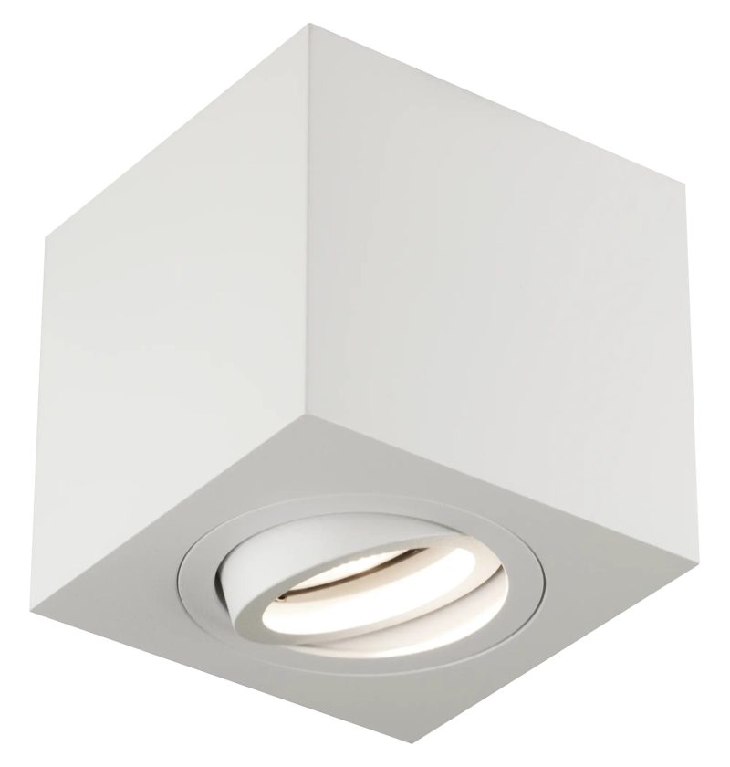 Fantasia Olala quadratischer Deckenspot weiß GU10 90mm schwenkbar