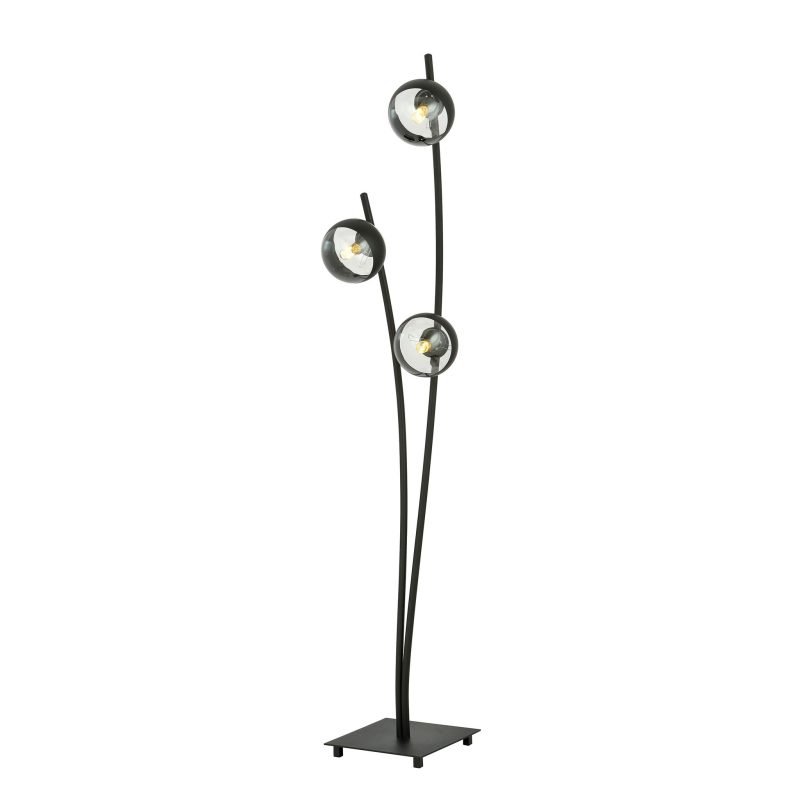 Emibig Lampada da terra nera con braccia ondulanti e lampadine a strisce E14