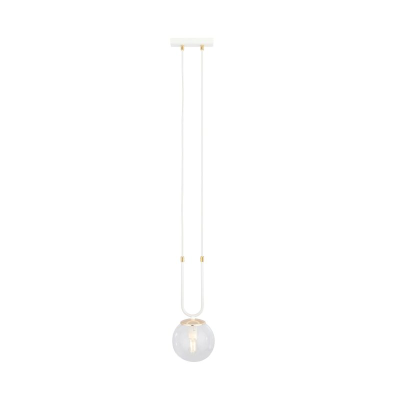 Emibig Aarhus hanglamp wit met transparant glas E14 15 cm diameter