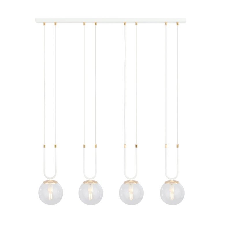 Emibig Lampada a sospensione Aarhus 92cm con 4 lampade E14 in vetro trasparente