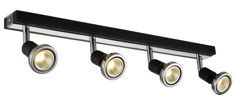 Fantasia Robus ceiling lamp LED black-chrome, 4x GU10 5W dimmable
