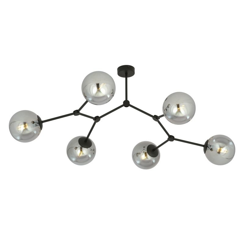 Emibig Viborg takvormige hanglamp met 6 gefumeerde bollen E14