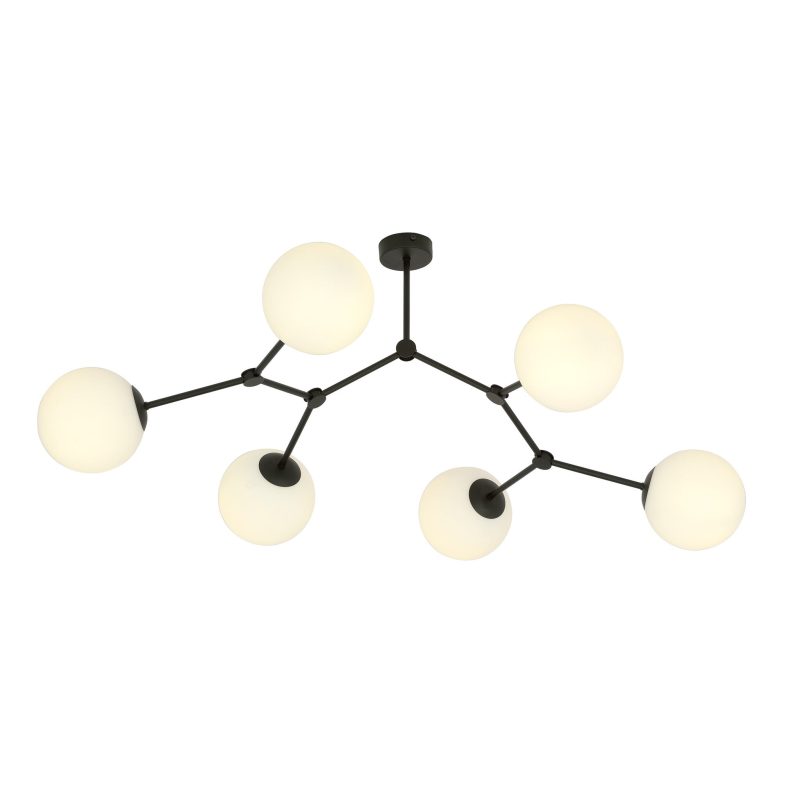Emibig Viborg bella lampada a sospensione a forma di ramo con 6 lampadine opali bianche E14