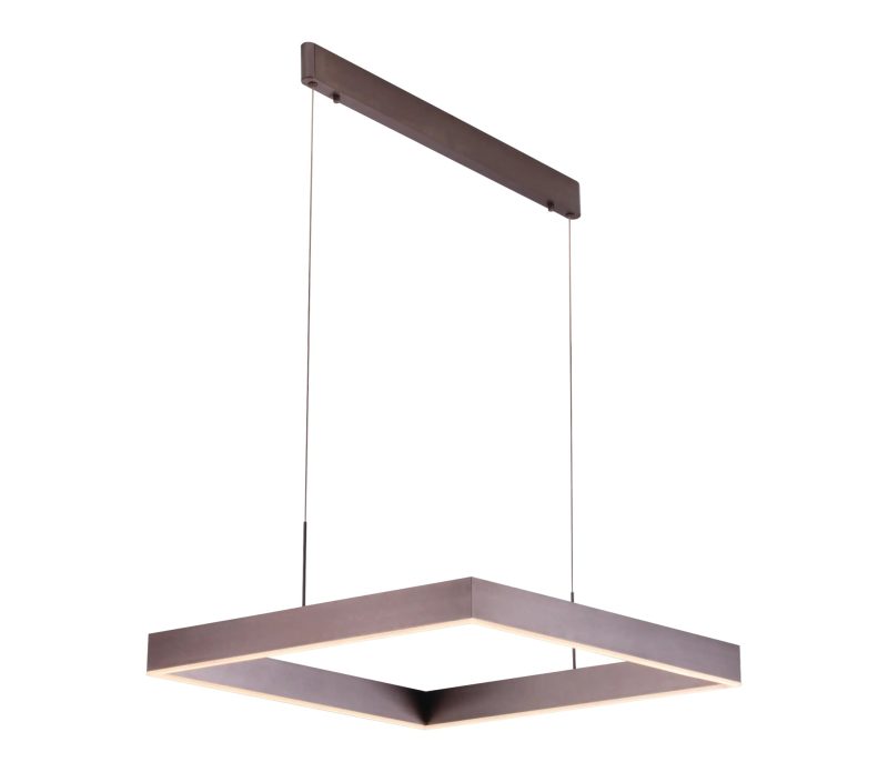 Fantasia Lampada a sospensione Pure quadrata LED 31W rame scuro