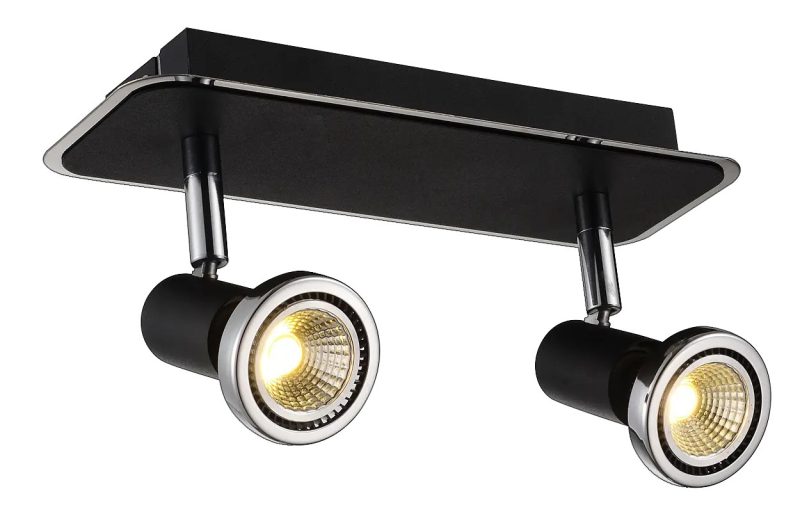 Fantasia Xzibit plafonnier orientable noir-chrome 2x GU10 LED