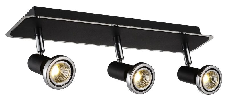 Fantasia Xzibit Deckenleuchte schwarz-chrom 3x GU10 LED 5W dimmbar