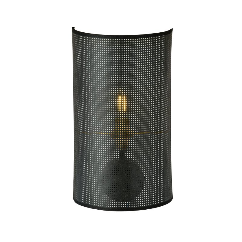 Emibig Skive schwarz-goldene Wandleuchte aus Metall 1x E14
