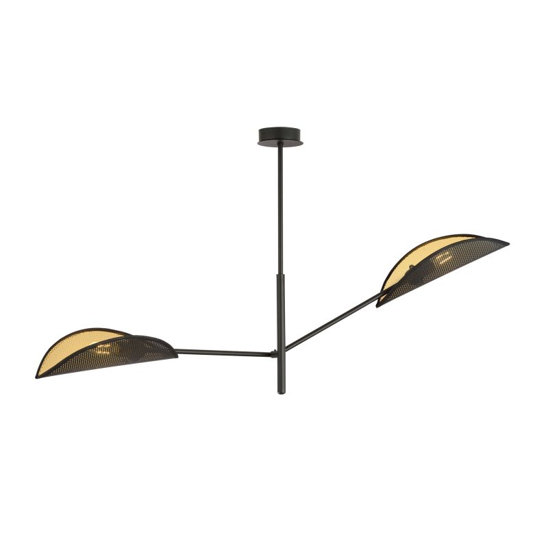Emibig Lampada a sospensione design Skanderborg con 2 ali in metallo nero E14