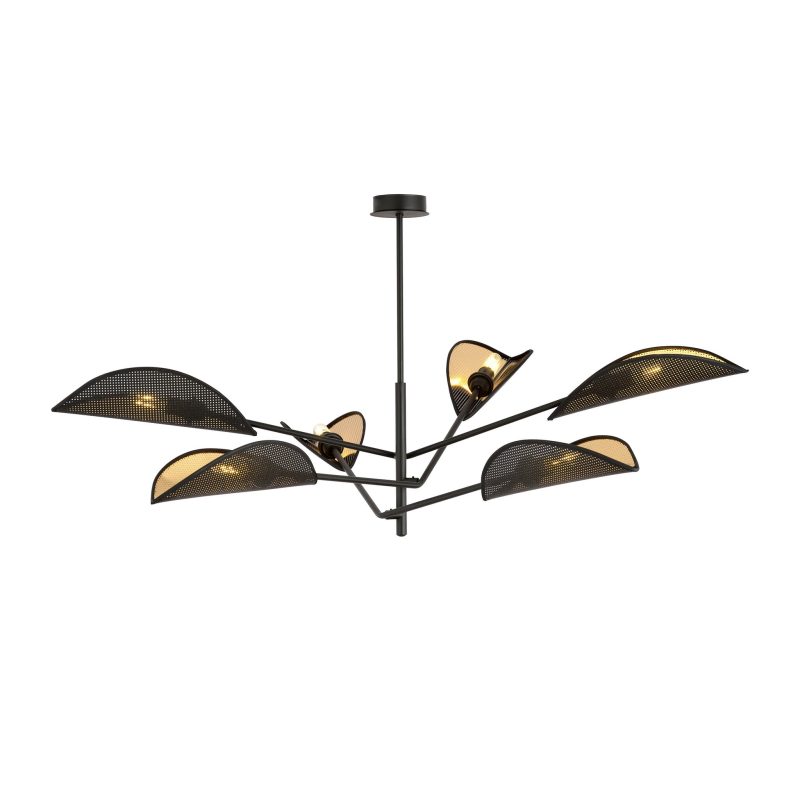 Emibig Skanderborg large 6x E14 beautiful black hanging lamp with wings