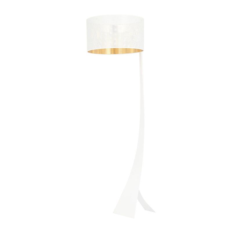 Emibig Holstebro lampada da terra bianca con paralume dorato 1x E27
