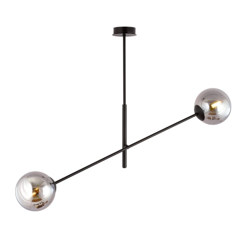 Emibig Kalundborg hanging lamp black with 2 smoked E14 glasses