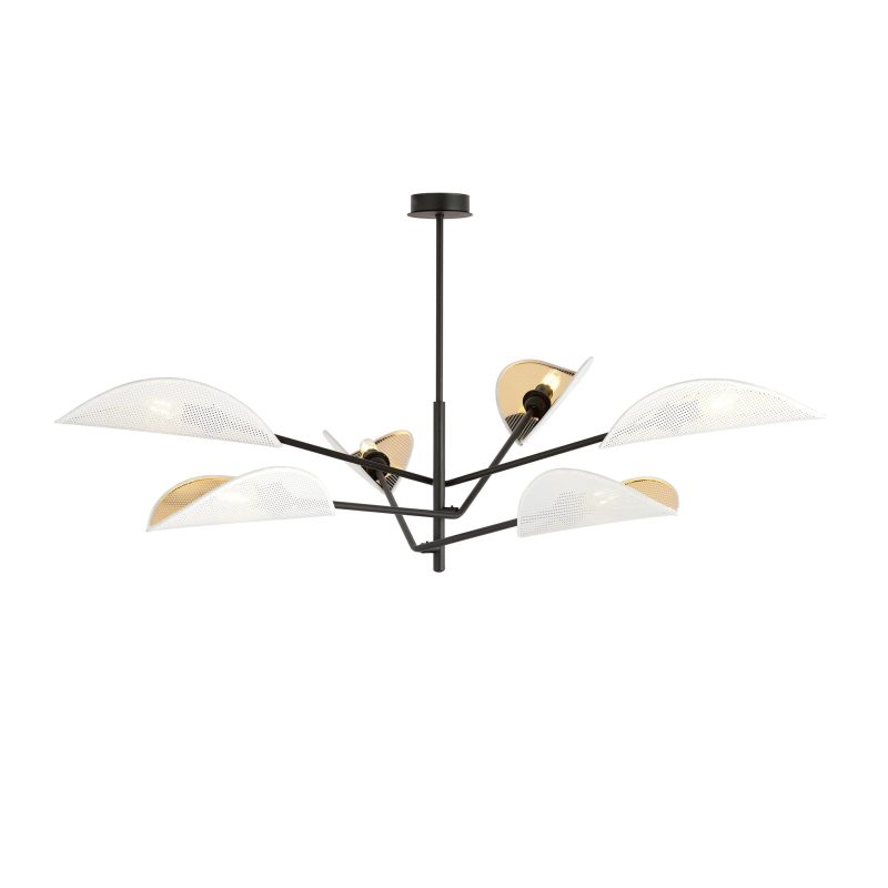 Emibig Svendborg large 6x E14 beautiful black hanging lamp with white wings