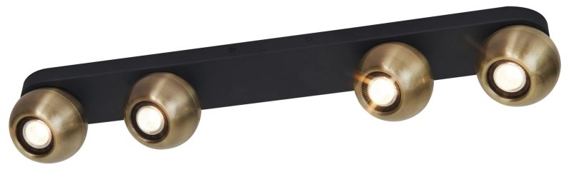 Fantasia Triton plafondlamp 4-lichts GU10 richtbaar zwart/brons
