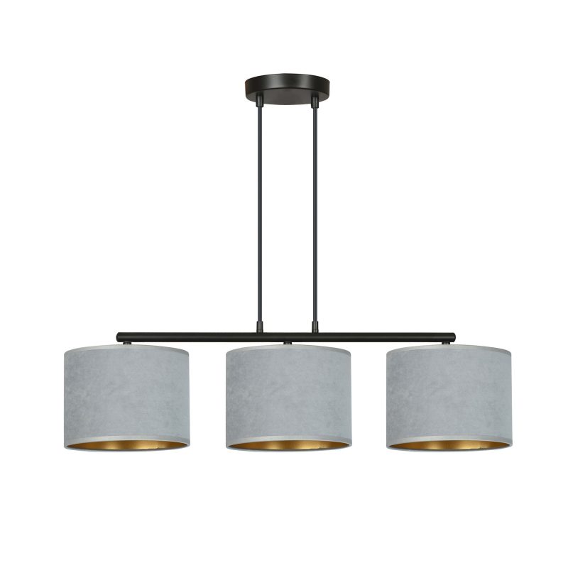 Emibig Lampada a sospensione Bornholm grigia con paralumi rotondi 3x E27
