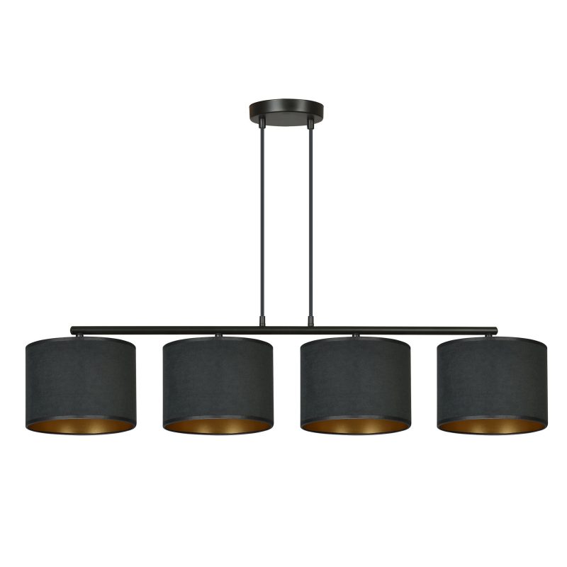 Emibig Middelfart bella lampada a sospensione larga nera rotonda 4x E27