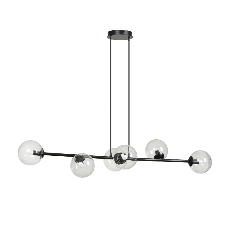 Emibig Herlev nera 6 lampade E14 lampada a sospensione media con 6 sfere di vetro