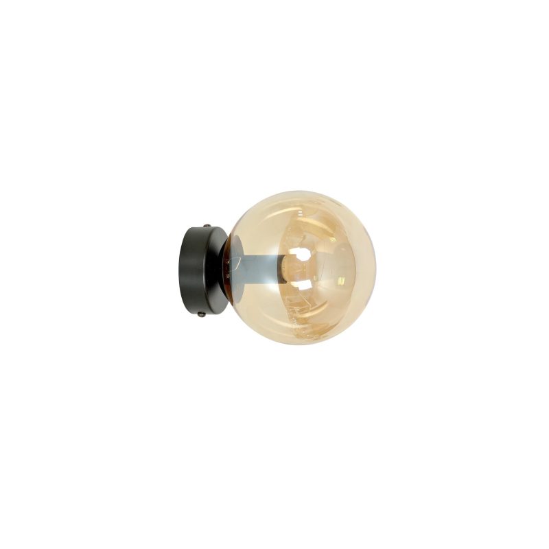 Emibig Stevns wall lamp with black bulb in amber glass 1x E14