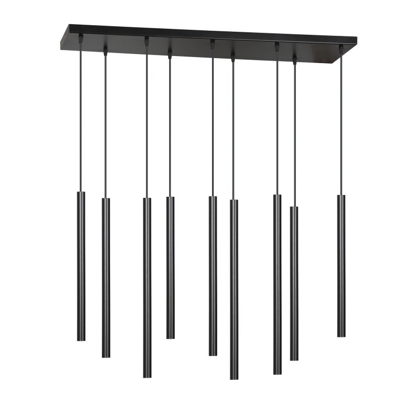 Emibig Gribskov lampada a sospensione nera impressionante con tubi lunghi 2cm diametro 9x G9