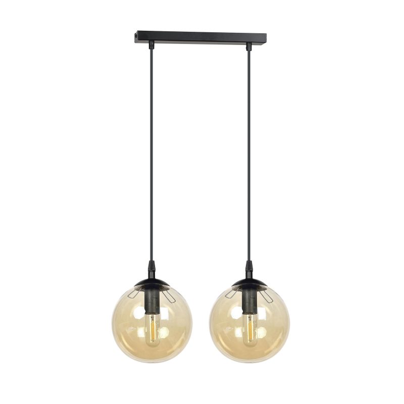 Emibig Billund 2 lampes sphère ambre 14 cm suspension avec hauteur réglable 2x E14