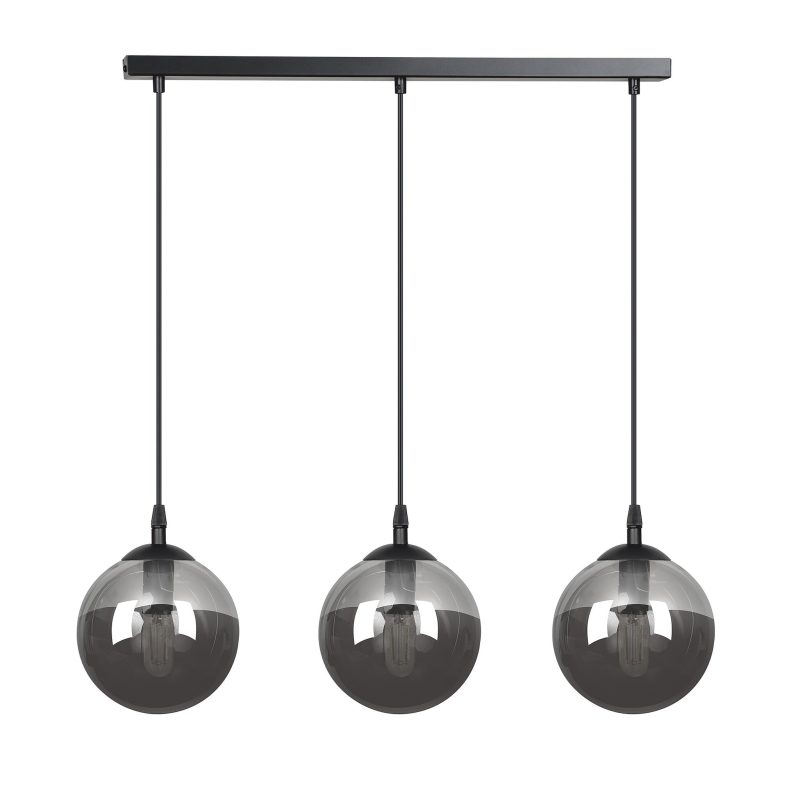 Emibig Billund Triple Black Bulbs 14 cm Hängelampe mit Rauchglas 3x E14