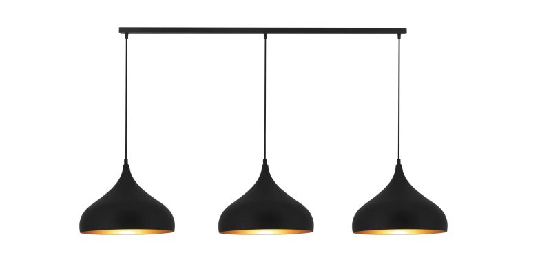 Fantasia Lampada a sospensione Ronin 120 cm, 3 luci, nero/oro