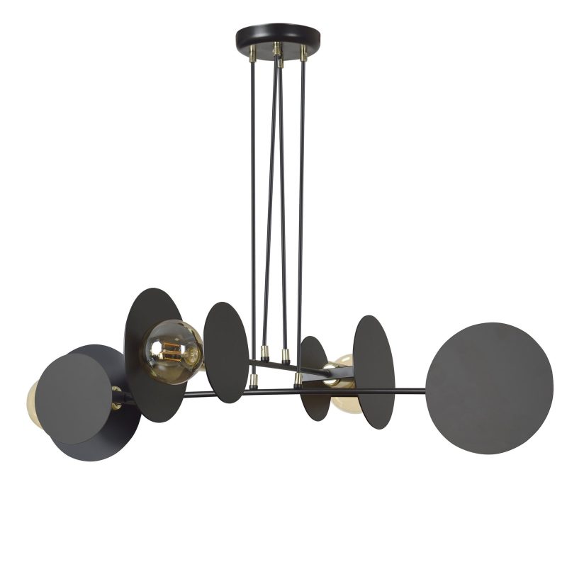 Emibig Pori lampada a sospensione nera 4xE27 design
