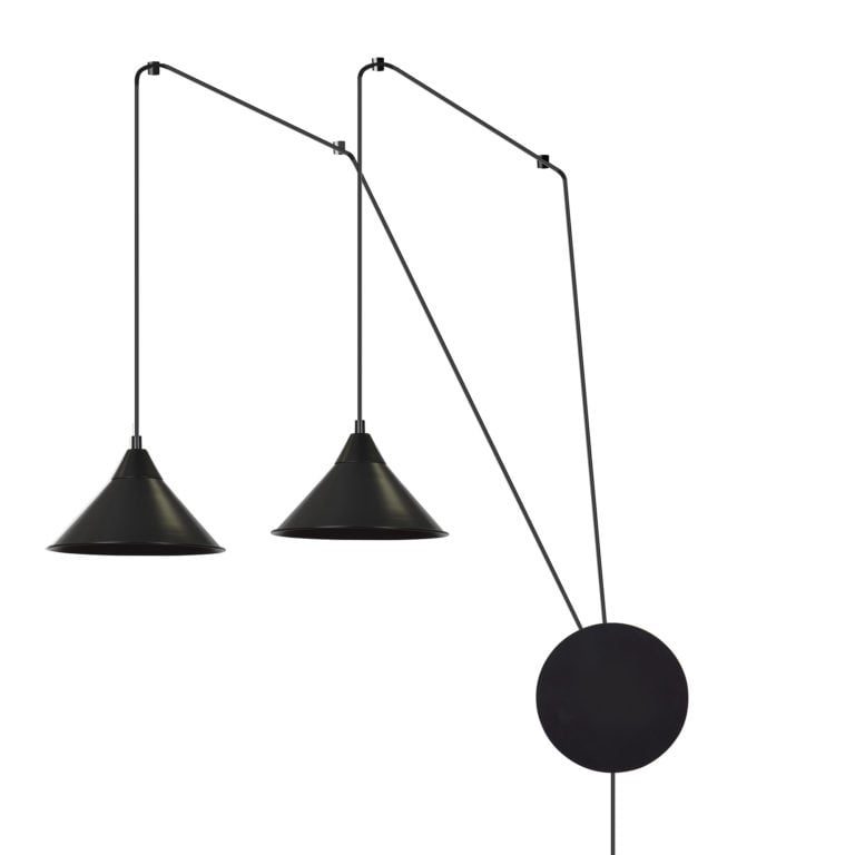 Emibig Joensuu 2L lampada da parete lampada a sospensione nera 2x E27