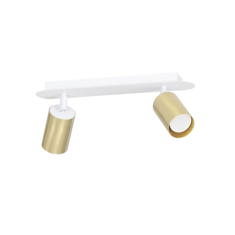 Emibig Kokkola 2L lampada da soffitto bianca e dorata 2x GU10 orientabile
