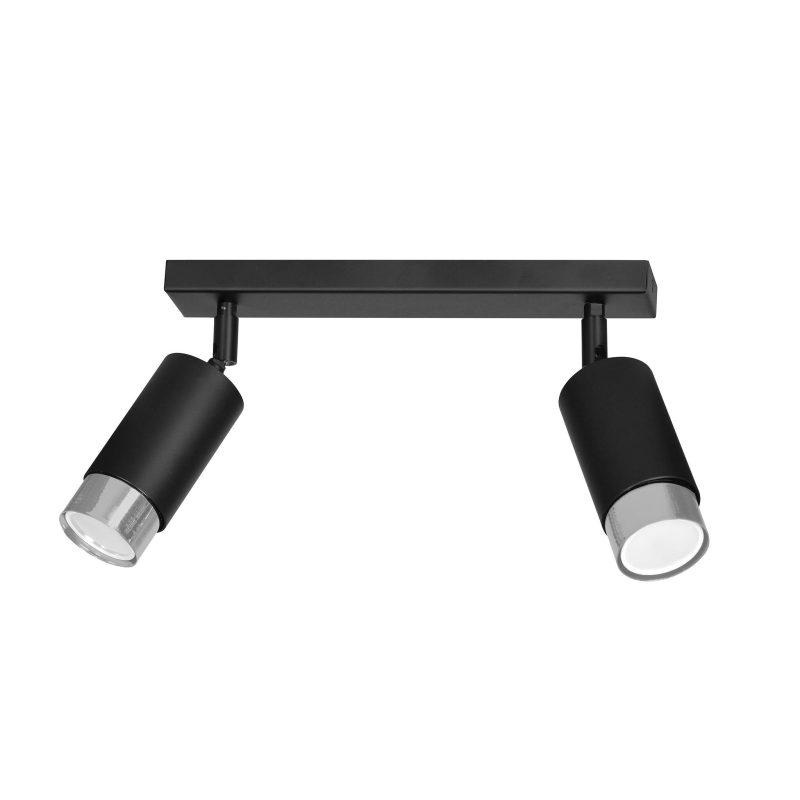 Emibig Boras 2L faretti da soffitto neri GU10 con finitura di lusso in cromo