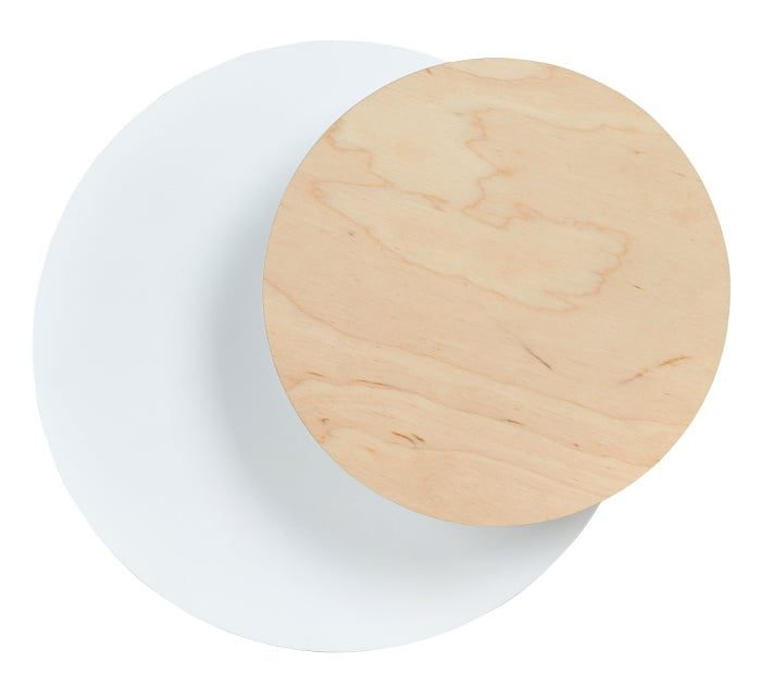 Emibig Kalmar bianca con lampada da parete in legno cerchio 1x G9