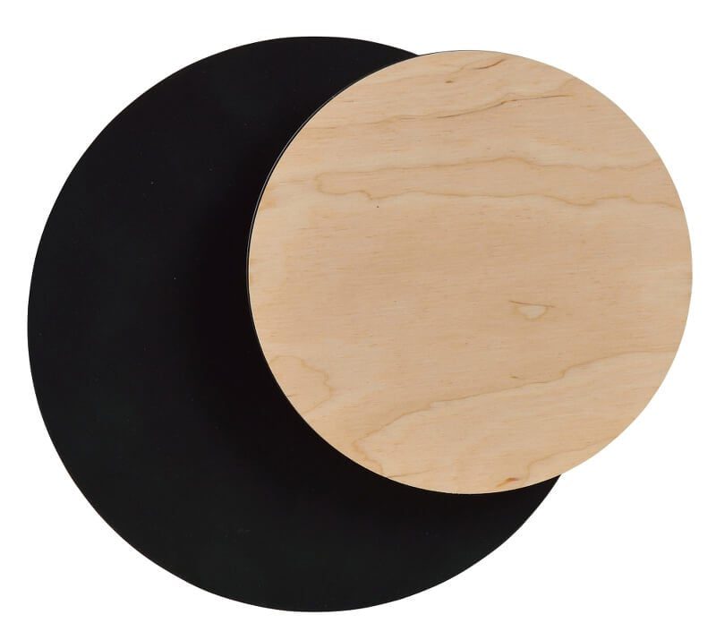 Emibig Kalmar nero con lampada da parete in legno cerchio 1x G9