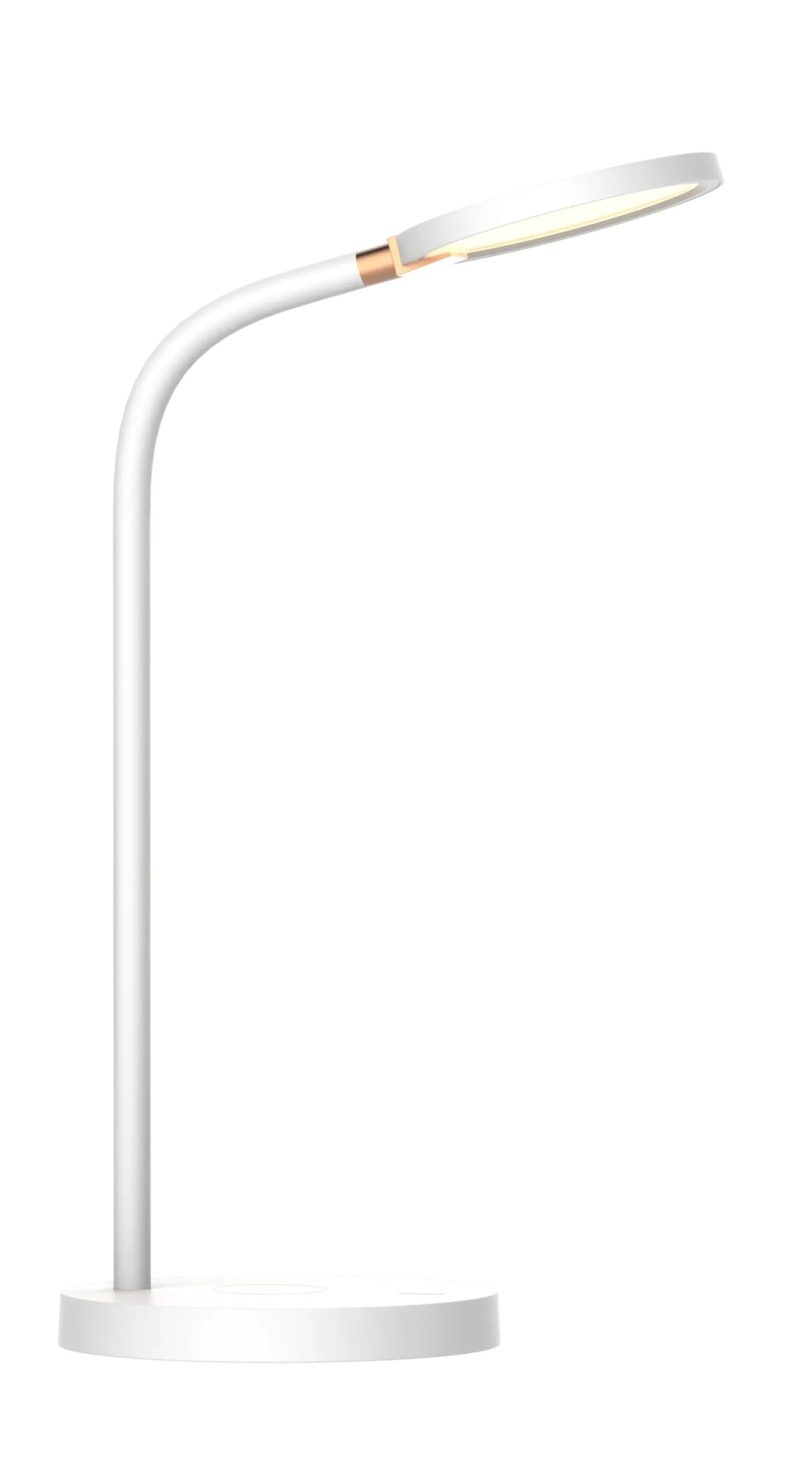 Fantasia Noni LED bureaulamp 5,5W 3-staps dimbaar met QI-lader wit