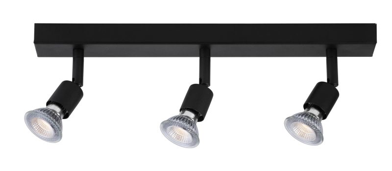 Fantasia Rune ceiling spot 3-light black, dimmable GU10 LED 4.3W incl.