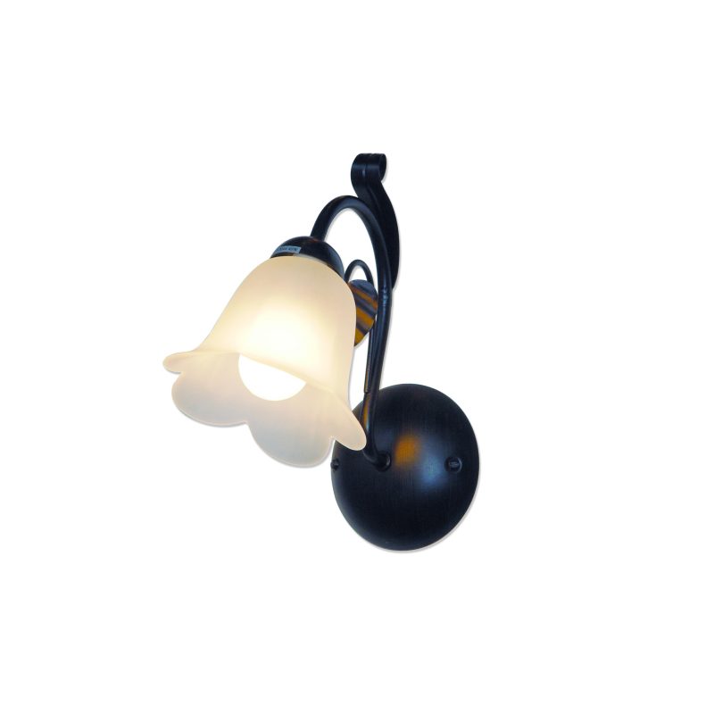 Fantasia Asper wall light steel rust amber glass E14 socket