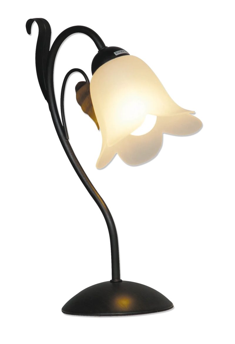 Fantasia Colorado table lamp steel rust colored amber glass, E14