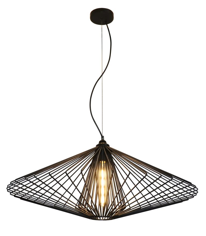 Fantasia Daxos lampada a sospensione nera Ø80cm, attacco E27