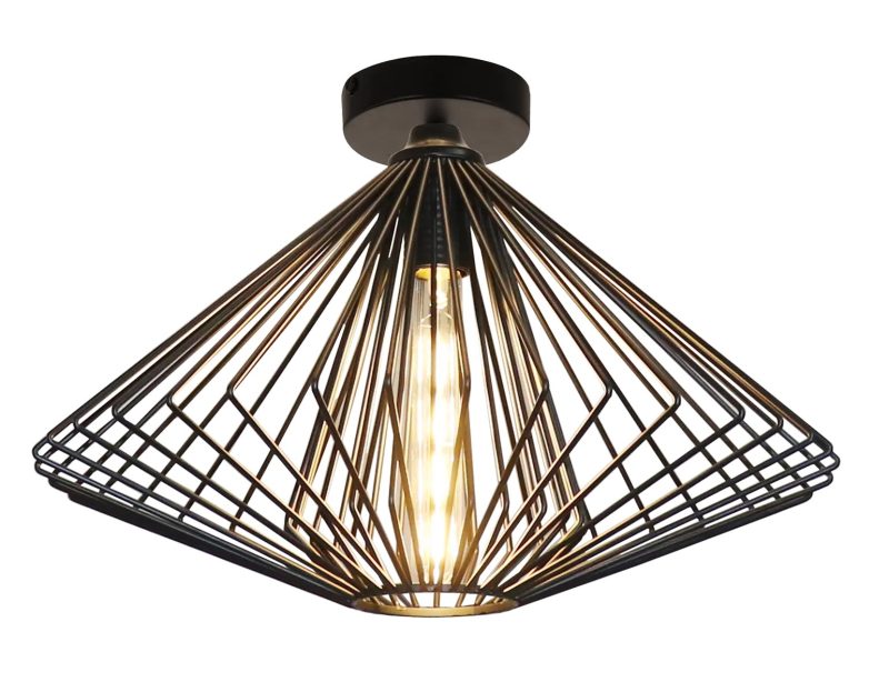 Fantasia Davos plafondlamp zwart, staal, Ø48 cm, E27 fitting