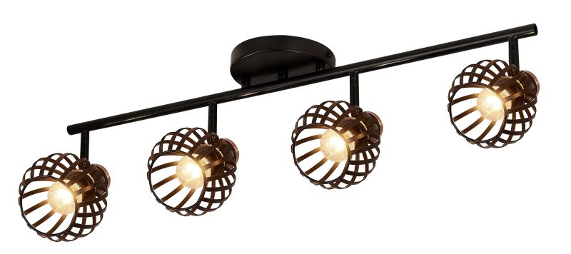 Fantasia Janeiro plafonnier barre 4 points lumineux noir/bronze