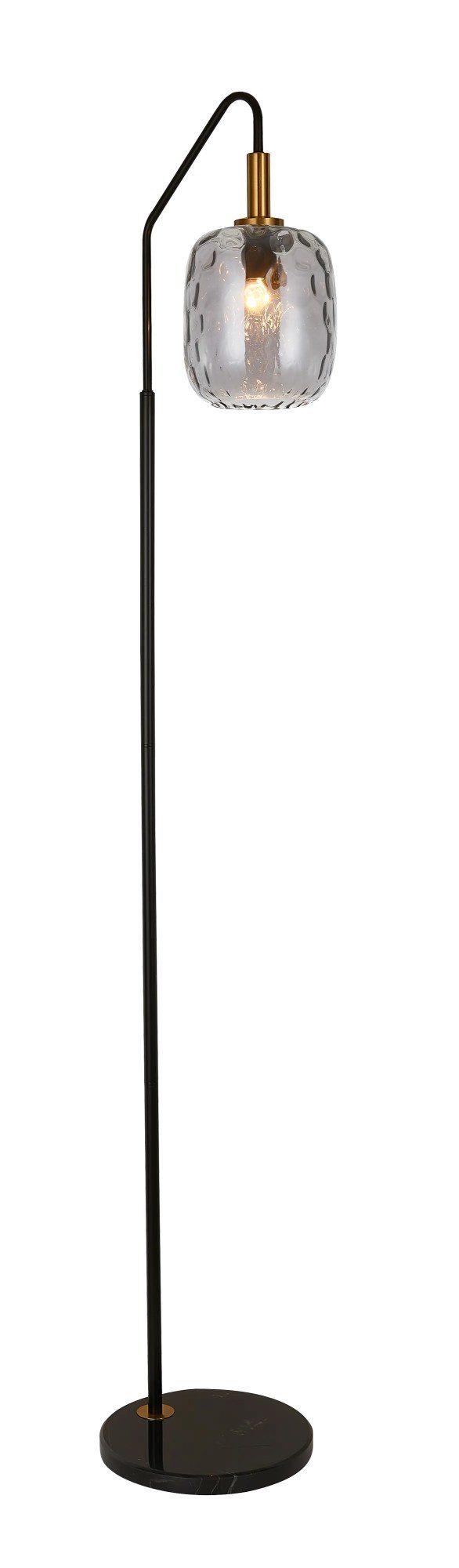 Fantasia OKIRU Stehleuchte E27 schwarzer Stahl und aschgraues Glas Ø180mm