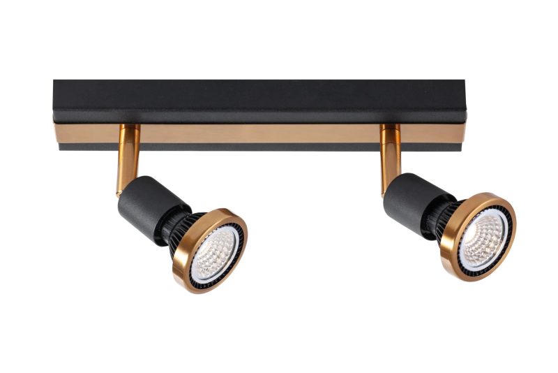 Fantasia Robus dubbele plafondspot GU10 LED 5W dimbaar zwart/brons