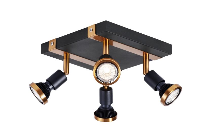 Fantasia Robus ceiling spotlight 4-light GU10 LED 5W dimmable black/bronze