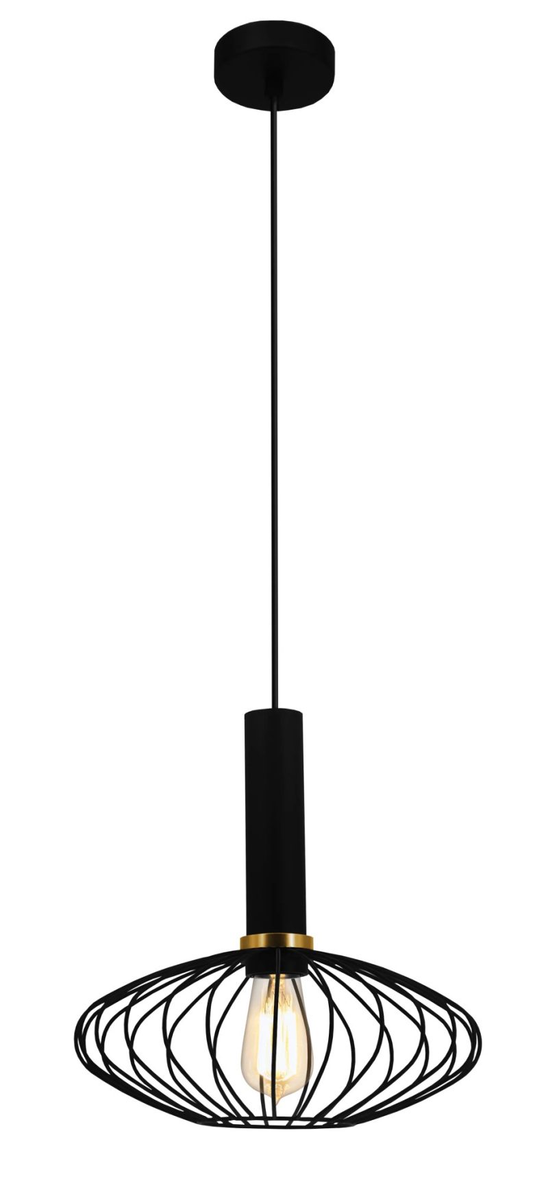 Fantasia Oonah Kugel-Pendelleuchte E27 Ø290 x H300mm schwarz/gold