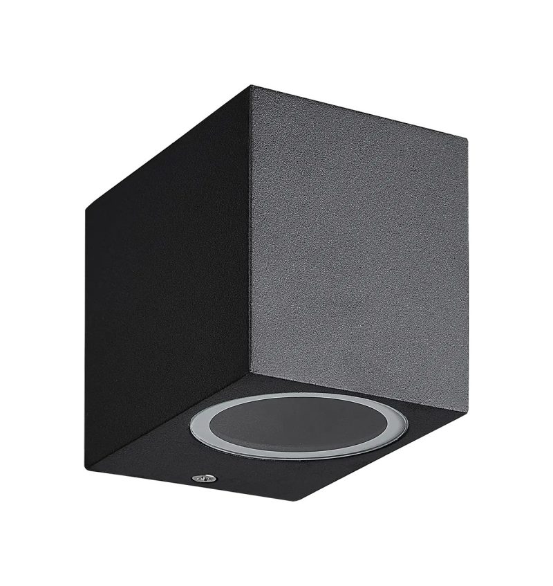 Fantasia Filip applique quadrata nera alluminio IP54 GU10 max 35W
