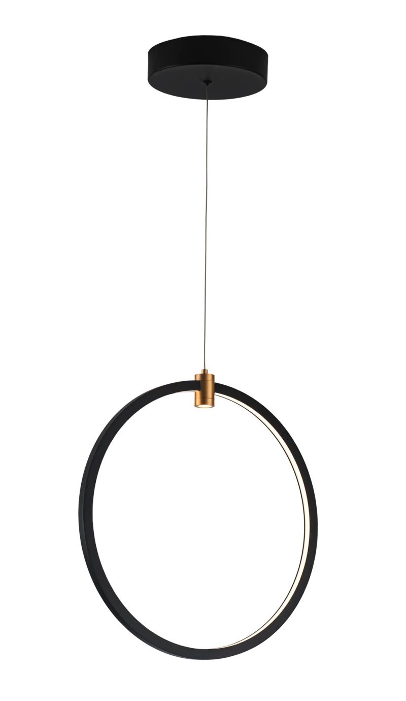 Fantasia Magico LED hanglamp 24W verticaal zwart en goud Ø400mm