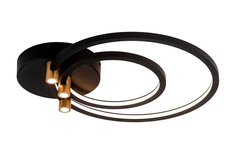 Fantasia Magico LED ceiling lamp dimmable black/gold Ø250+Ø400mm